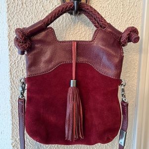 Foley + Corinna Suede Mini City Crossbody Bag in Carmine Red
